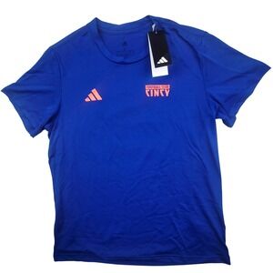 Adidas FC Cincinnati AEROREADY Soccer Jersey T Shirt Blue Orange Womans L  - NWT